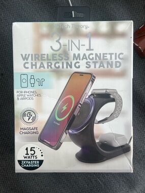 Theory 3-in-1 Wireless Magnetic Charging Stand - Black